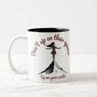 Taza Bicolor No bebas su opinión, bebe tu valía