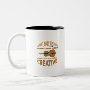 Taza Bicolor No cometo errores cuando toco violín