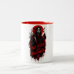 Taza Bicolor No dormir solo grito de Halloween Diseño gótico de