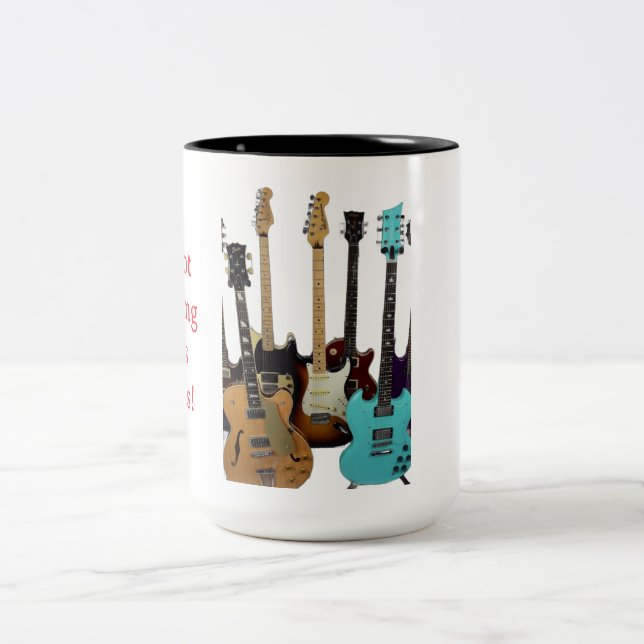 Taza Bicolor No es Atesorar si son Guitarras (Centro)