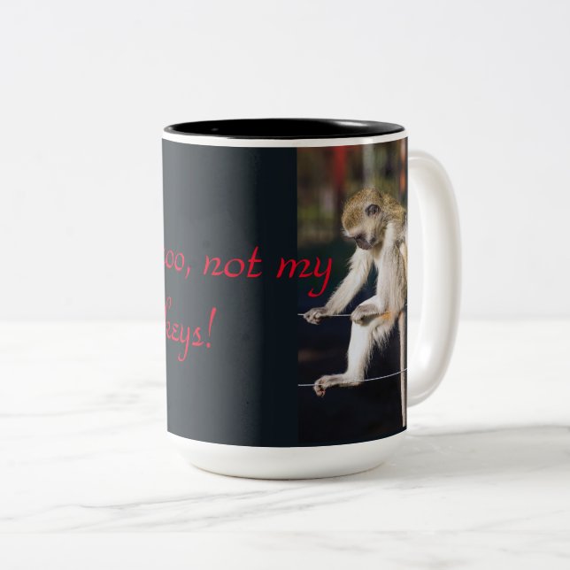 Taza Bicolor No es mi zoo (Anverso derecho)