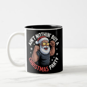 Taza Bicolor No es nada más que una fiesta de Navidad Santa afr