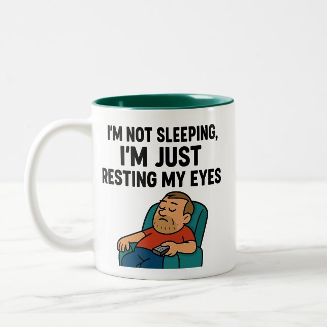 Taza Bicolor No estoy durmiendo, solamente descansando los ojos (Izquierda)