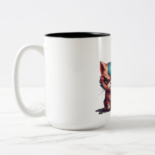 Taza Bicolor No Estoy Enojado, Es Solo Mi Cara" Dibujo De Carto
