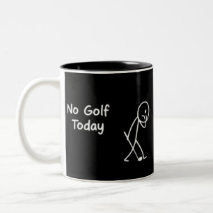 Taza Bicolor No Golf Hoy Divertida Triste Figura de Golfista Hu