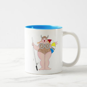 Taza Bicolor "¡No ha terminado hasta que la dama gorda nade!"