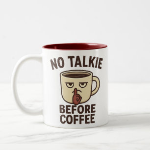 Taza Bicolor No hablar antes del café Gracioso