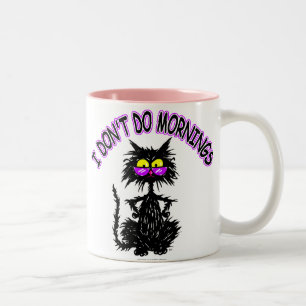 Taza Bicolor "No hago los regalos del gato de las mañanas"