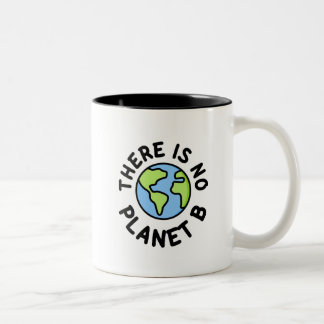 Taza Bicolor No hay planeta B - plan B de café de dos tones