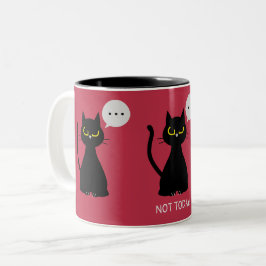 Taza Bicolor ¡NO HOY! Gracioso gato negro gruñón dos tontos