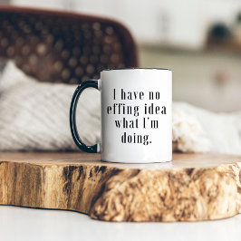Taza Bicolor No Idea What I'm doing Funny Minimalist Modern 