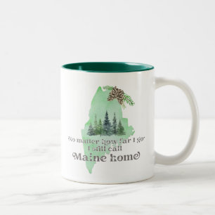 Taza Bicolor No importa lo lejos que me vaya, todavía llamo a M