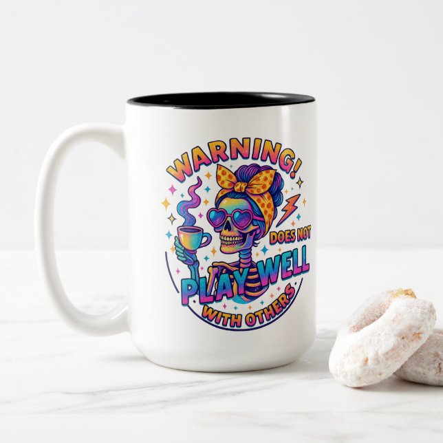 Taza Bicolor No Juega Bien... (Con donut)