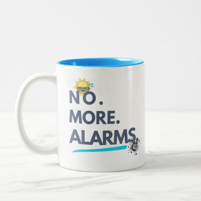 Taza Bicolor 💤 No. Más. Alarmas. (Izquierda)