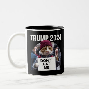 Taza Bicolor No me comas gatos para Trump 2024