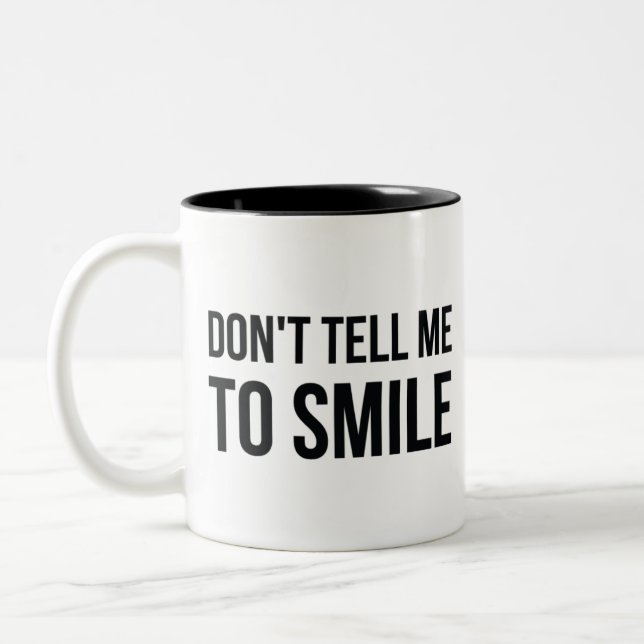 Taza Bicolor No me diga sonreír (Izquierda)