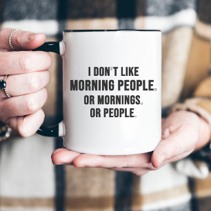 Taza Bicolor No Me Gustan Las Personas Mañaneras Divertido Mini