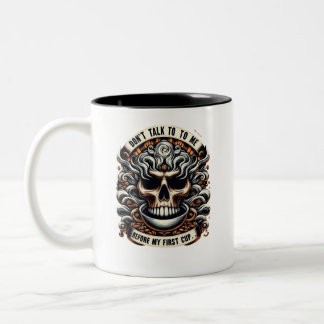 Taza Bicolor No me hables antes del café Skull Mug - Gracioso G