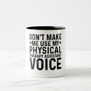 Taza Bicolor No me hagas usar mi voz de análisis de terapia fís