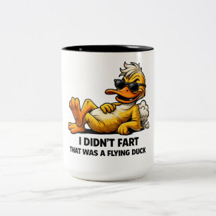 Taza Bicolor No me pedí, era un pato volador pato divertido