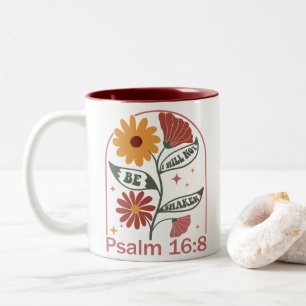 Taza Bicolor No me sacudirán la Biblia Verse Wildflower