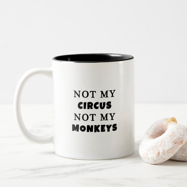 Taza Bicolor No mi circo no mis monos (Con donut)