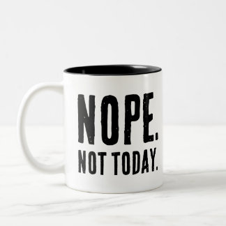 Taza Bicolor No, no es hoy - Ropa de bebé divertida y lúdica