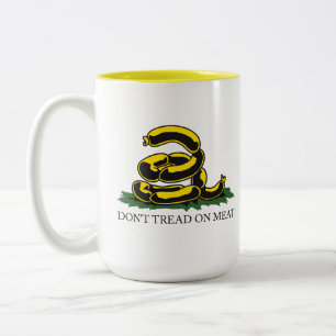 Taza Bicolor No pisotear la carne divertida parodia de la bande