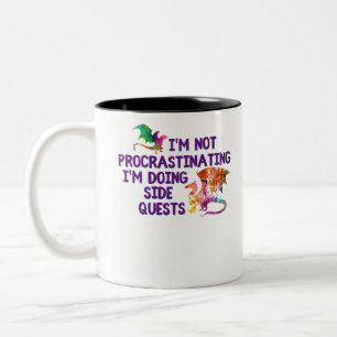 Taza Bicolor No Procrastinando las misiones laterales Funny RPG