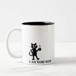 Taza Bicolor ¿No puedes gato divertido?
