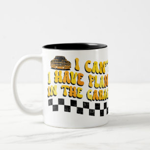 Taza Bicolor No puedo, tengo planes en el garaje mecánico de au