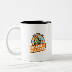Taza Bicolor No Puedo Trabajar Hoy Mi Brazo Está Enyesado