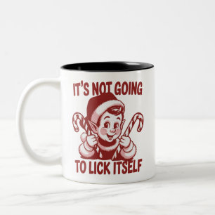 Taza Bicolor No Se Va A Lamer A Sí Mismo Navidad Snarky