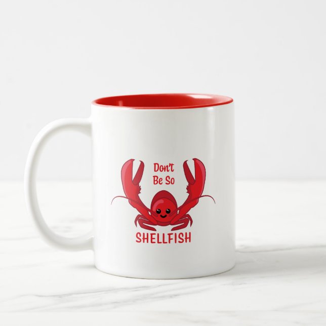 Taza Bicolor No seas tan marisco Personalizado de langosta (Izquierda)