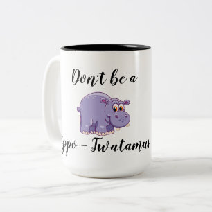 Taza Bicolor No seas un tazón de café con dos tonos hipopótamo