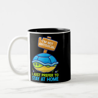 Taza Bicolor No soy antisocial, solo prefiero quedarme en casa