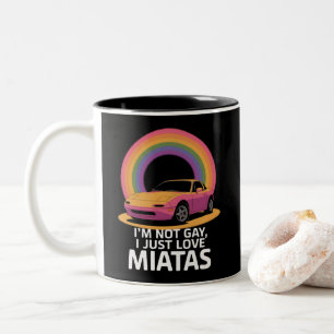 Taza Bicolor No soy gay, solo amo a Miatas LGBT Rainbow