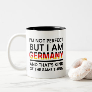 Taza Bicolor No soy perfecto, pero soy alemán divertido
