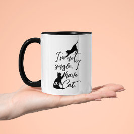 Taza Bicolor No soy soltera, tengo un gato | Dama de gatos