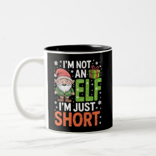 Taza Bicolor No soy un elfo, solo bajo divertido Navidad Navida