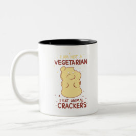 Taza Bicolor No soy un vegetariano que yo como las galletas