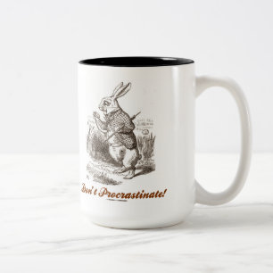 Taza Bicolor ¡No te aplaces! White Rabbit Watch Wonderland