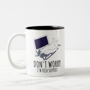 Taza Bicolor No te preocupes, estoy con el soporte técnico