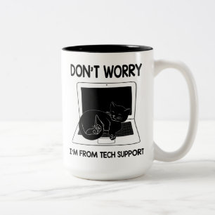 Taza Bicolor No te preocupes, soy del soporte técnico, regalo 