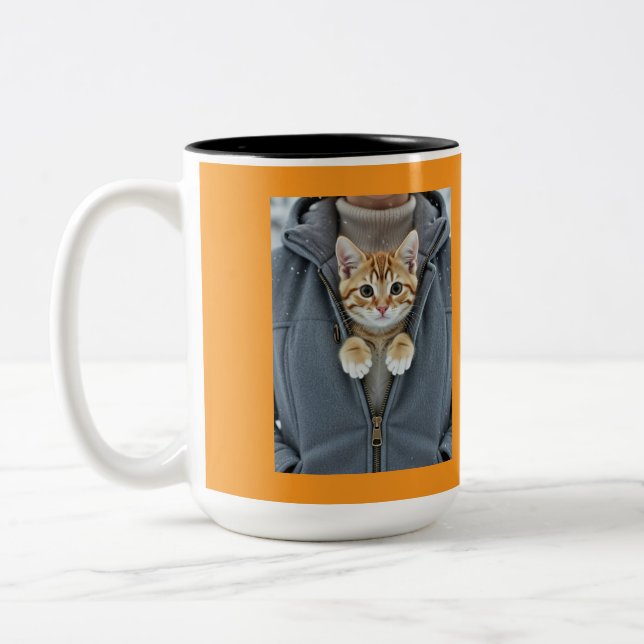 Taza Bicolor No tocar, gata perfecta,  (Izquierda)