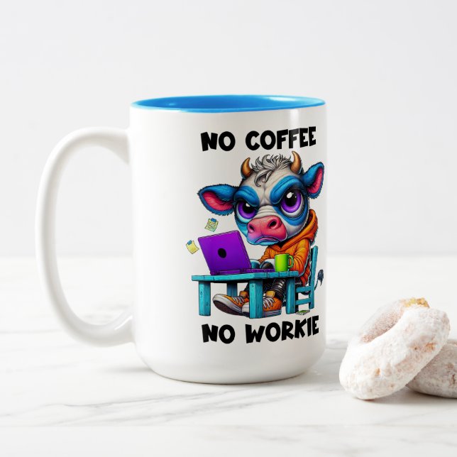 Taza Bicolor No Workie (Con donut)