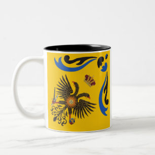 Taza Bicolor Nobile Contrada dell'Aquila Palio di Siena (Águila