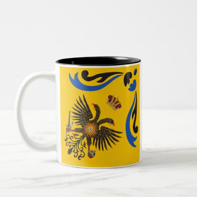 Taza Bicolor Nobile Contrada dell'Aquila Palio di Siena (Águila (Izquierda)
