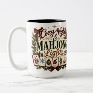 Taza Bicolor Noche Acogedora de Mahjong Vintage