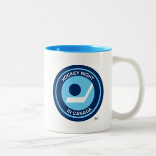 Taza Bicolor Noche de hockey en retro canadiense